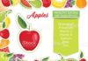 Food infographic – Infographic with nutritional facts for fruits on a white base….