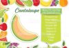 Food infographic – Infographic with nutritional facts for fruits on a white base….