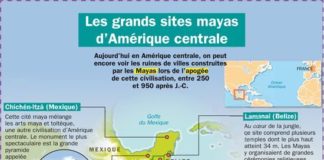 Science infographic – Educational infographic : Fiche exposés : Les grands site mayas d’Amérique centrale…