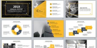 Business infographic : 22+ Best yellow annual report PowerPoint templates