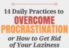 Business infographic : How to Stop Procrastinating: 14 Simple Tips to Stop Being Lazy & Overcome Your Procrastination