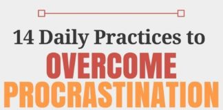 Business infographic : How to Stop Procrastinating: 14 Simple Tips to Stop Being Lazy & Overcome Your Procrastination