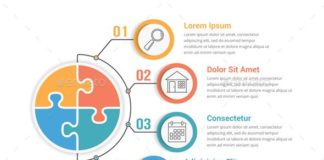 Business infographic : Puzzle Circle Infographic Template PSD, Vector EPS, AI Illustrator
