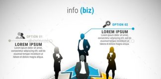 Business infographic : Vector illustration of business infographic made of arrows and people. 22 icons …