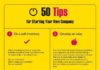 Business infographic : What Are 50 Startup Tips For Starting Your Own Business? #infographic #onlinebus…
