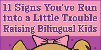 Educational infographic : 11 Signs You've Run into a Little Trouble Raising Bilingual Kids