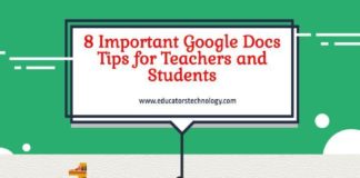 Educational infographic : 8 Important Google Docs Tips for Teachers and Students