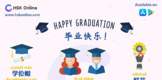 Educational infographic : Chinese vocabulary: Graduation