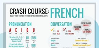 Educational infographic : Crash course in French for the holidays