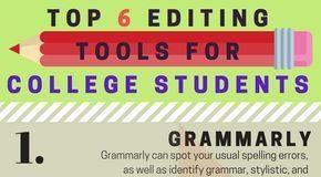 Educational infographic : Educational infographic : Top 6 Editing Tools for College Students