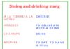 Educational infographic : French Slang Words And Phrases Used in Dining And Drinking