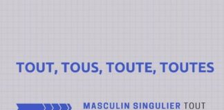 Educational infographic : French grammar – Tout, Tous, Toute, Toutes