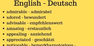 Educational infographic : German english
