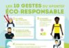 Educational infographic : Les 10 gestes du sportif éco-responsable