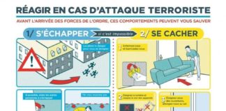 Educational infographic : Les conseils du gouvernement en cas d’attaque terroriste