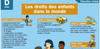 Educational infographic : Les droits des enfants dans le monde
