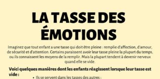 Educational infographic : Outil : une infographie sur la “tasse des émotions” des enfants