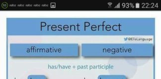 Educational infographic : Present perfect