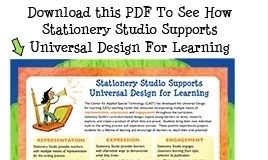 Educational infographic : Stationery Studio Supports Universal Design For Learning