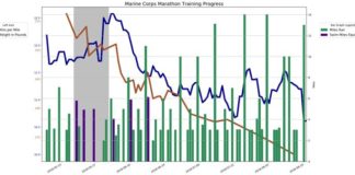 Fashion infographic : Analysis and visualization of my training for the Marine Corps Marathon using Py…