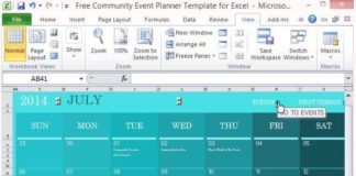 Fashion infographic : Free community event planner template for excel