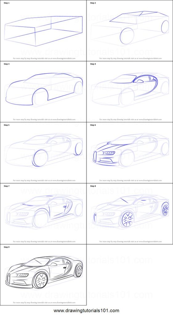 Fashion infographic : How to Draw Bugatti Chiron printable step by step ...