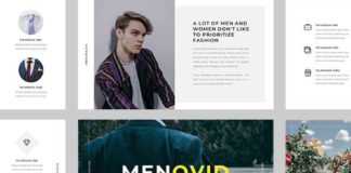 Fashion infographic : Menovid Men Fashion Google Slides Template #clothes #trend
