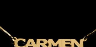 Fashion infographic : Name plate necklace…love the block print of Rebecca! Must have!