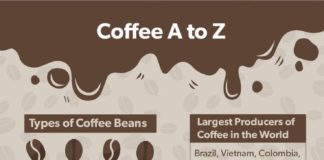 Food infographic – 9 Health Benefits of Coffee: Nutrition Facts, Types, Recipes