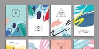 Food infographic – Food infographic – Set of artistic creative universal cards. Hand Drawn textures.