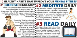 Health infographic : 10 Tips to Improve Mental Fitness and Build a Healthy Mind – Infographic