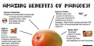 Health infographic : 20 Amazing Benefits Of Mangoes For Skin, Hair, And Health