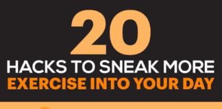 Health infographic : 20 Exercise Hacks to Sneak More Fitness Into Your Day