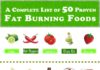 Health infographic : A Complete List of 50 Proven Fat Burning Foods