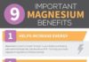 Health infographic : Important Magnesium Benefits. Helps increase energy, Calms nerves, Helps you fal…