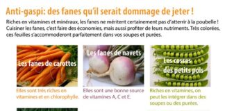 Health infographic : La Santé dans l'Assiette: Fiche pratique – Anti-gaspi: des fanes qu’il se…