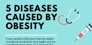 Healthcare infographic : 5 Diseases Caused By Obesity