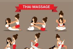 Healthcare infographic : Massage And Healthcare Infographics Royalty Free Vector