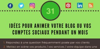 Social media infographic – 31 idées pour animer vos comptes #sociaux pendant un mois… et partir tranquil…