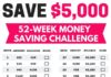 Management : How to Save $5,000 in One Year: A Simple 52-Week Money Saving Challenge