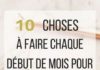 Management : Organisation : 10 choses à faire au début de chaque mois