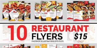 Medical infographic : 10 Restaurant Flyers Bundle 90% OFF. Flyer Templates