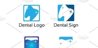 Medical infographic : 4 Dental Dentist Health Clinic Logo. Medical Infographic