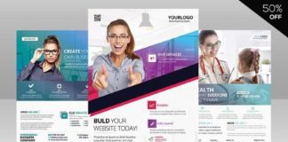 Medical infographic : BUNDLE 50% OFF 3 PSD Business Flyers. Flyer Templates