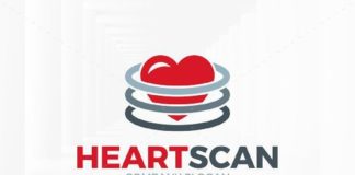 Medical infographic : Heart Scan Logo Template. Medical Infographic