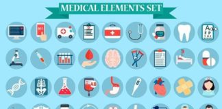 Medical infographic : Medical Elements Mega Set. Illustrations