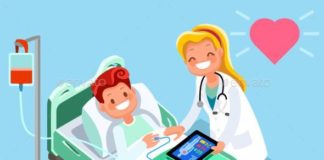 Medical infographic : Medical infographic : Medical infographic isometric people cartoon doctor tablet and hospital technolo…