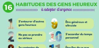Psychology : Infographie : 16 habitudes des gens heureux