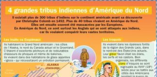 Science infographic – 4 grandes tribus indiennes d'Amérique du Nord