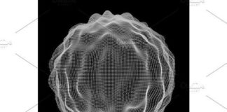 Science infographic – Vector Music background. Big Data Particle Flow Visualisation. Science infograph…